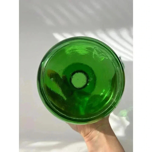 Vintage MCM Italian Empoli Glass Decanter W/ Stopper & Fluer de Lis Symbol Embos - Picture 7 of 10